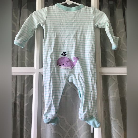 Like-new Gymboree 0-3 months Mommy’s Little Sweetie purple whale footie newborn - Picture 5 of 5
